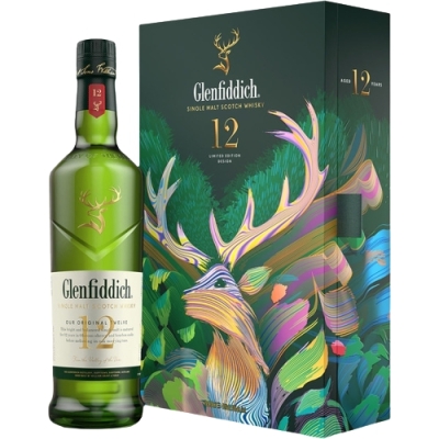 Glenfiddich 12YO 40% 70cl+blašķe