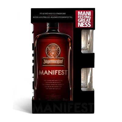 Jagermeister Manifest 38% 100cl +2glāzes